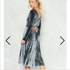 Nasty Gal silver blue dress